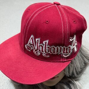Alabama Crimson Hat Cap Snap Back‎ Red Script NCAA Football Captivating Headgear